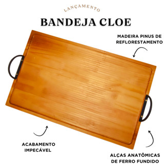 Bandeja Retangular Em Madeira Cantinho Do Café Com Pires