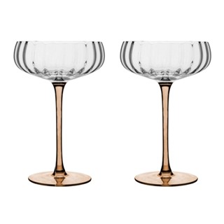 2 Taças Coupe Wolff Classic de Vidro com Haste Âmbar 280ml