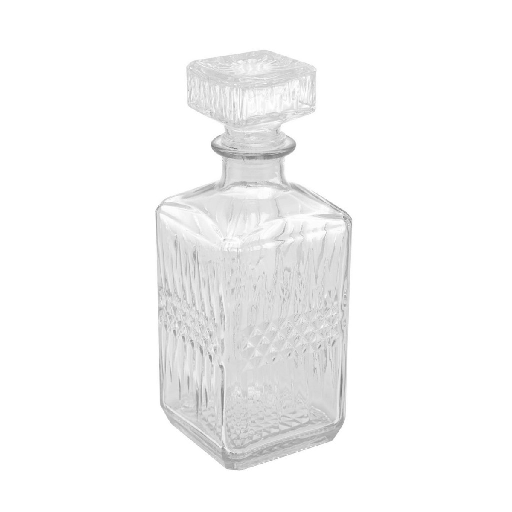 Garrafa de Vidro para Whisky Água Greek 900ml Lyor Luxo Requintada com Tampa Transparente Detalhada