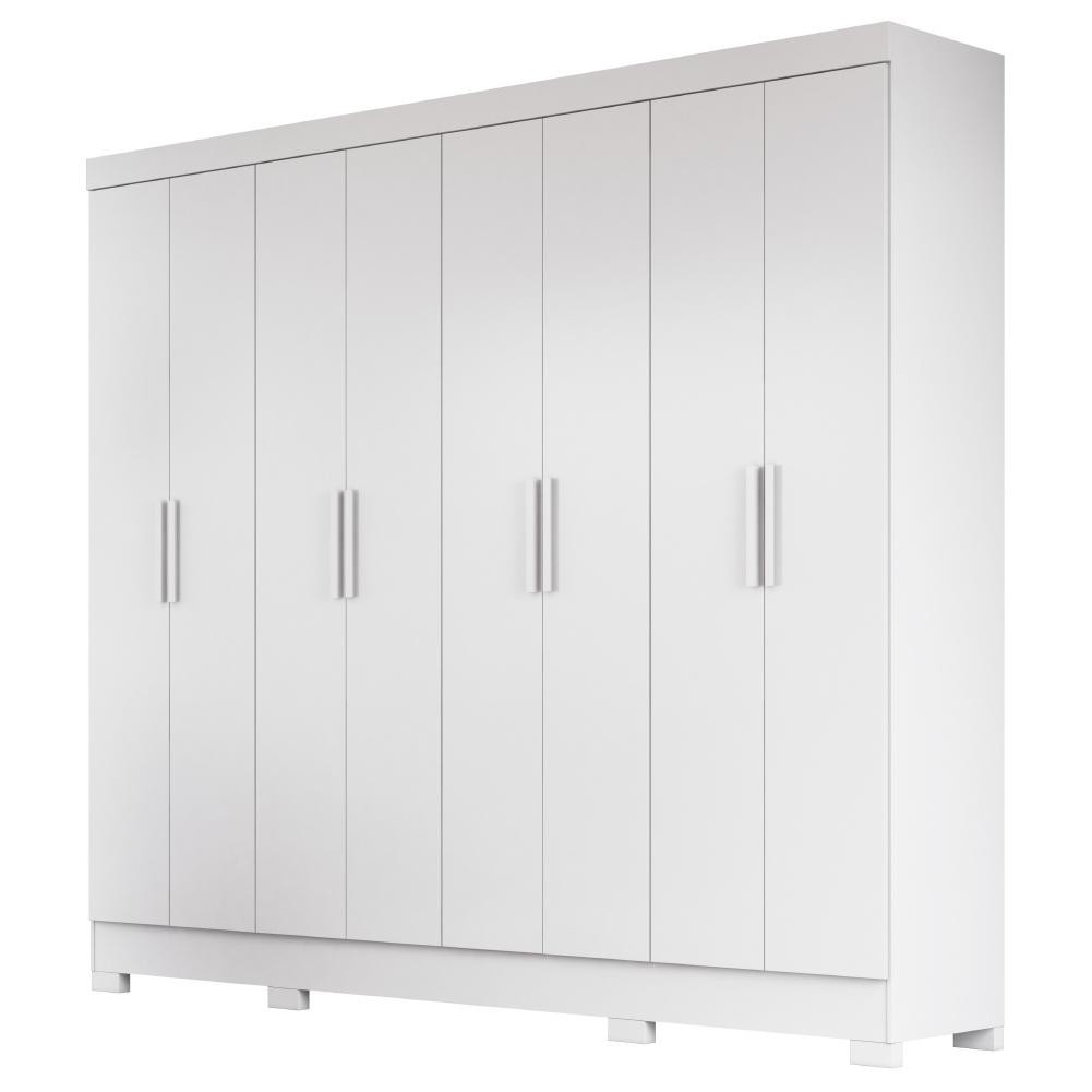 Guarda Roupas Casal 8 Portas 4 Gavetas Diplomata Moval Branco - Home & Living