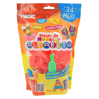 MASSA MODELAR    ALFABETO 34 PECAS em Oferta na Shopee
