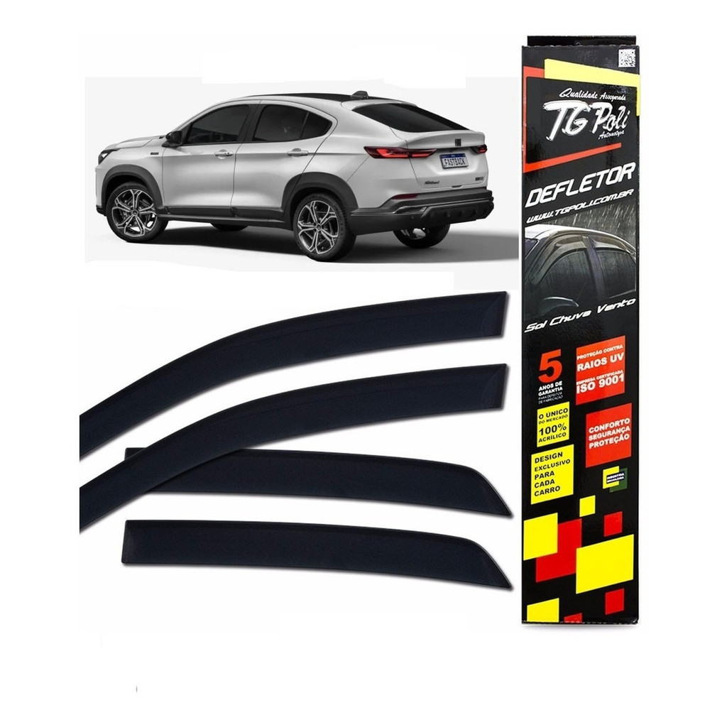 Calha Defletor De Chuva Fiat Inteiriça Fastback 22/23 (4 portas) - Spare Parts and Accessories for Vehicles