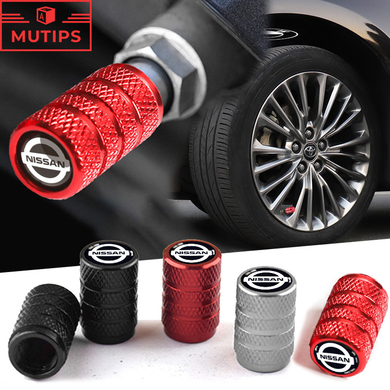 Nissan 4Pcs/Set Válvulas Para Pneus De Roda De Carro Tampas De Liga De Haste De Ar Versa Kicks Tiida March Sentra Livina gtr