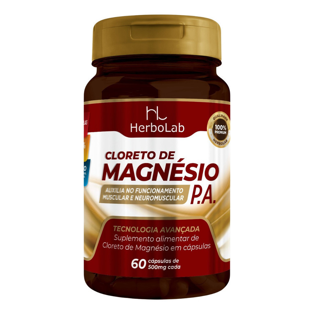 Cloreto De Magnésio P.a. 500mg 60 Cápsulas