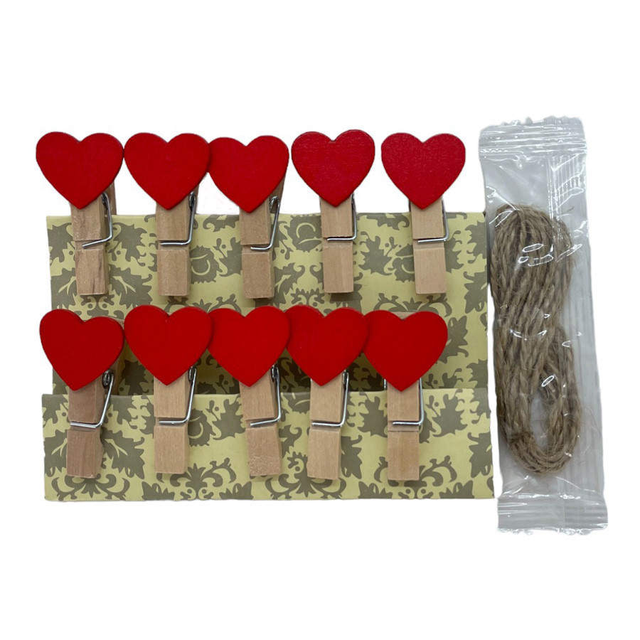 Varal de Corações com Prendedor - 2m - 10 unidades - Rizzo em Oferta na Shopee