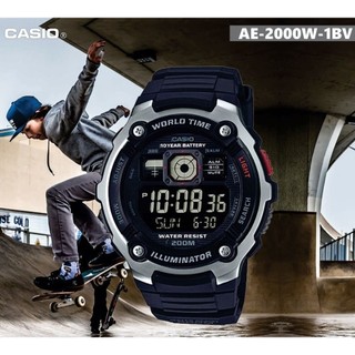 RELÓGIO CASIO MASCULINO DIGITAL HORA MUNDIAL AE-2000W-1BVDF em Oferta na Shopee