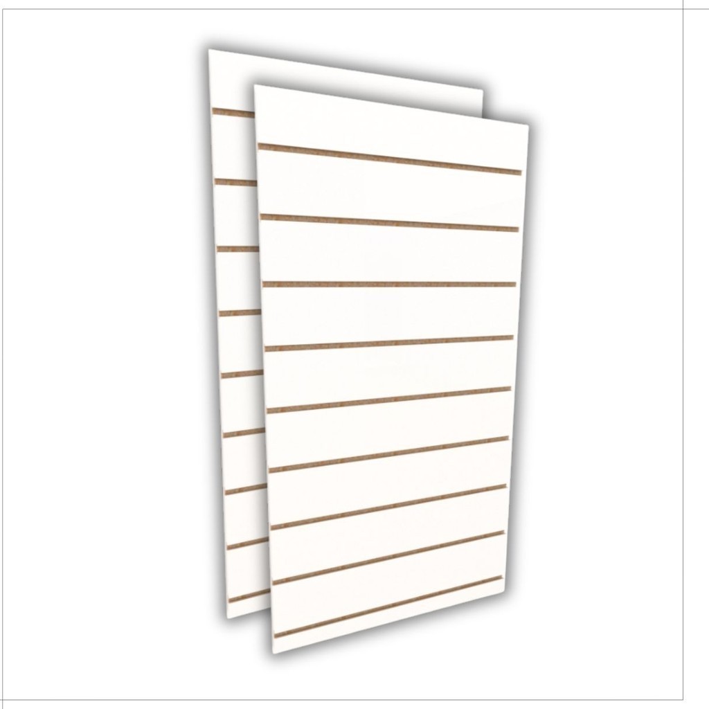 Painel canaletado branco Altura 120 Comp 60 expositor canelado placa mdf loja