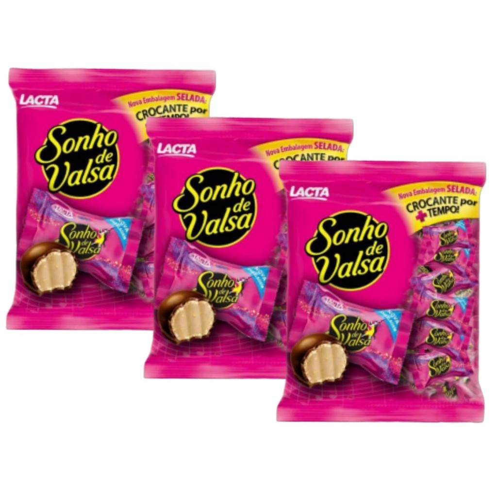 Bombom Sonho de Valsa Lacta C/ 50un 1Kg - 3 Pacotes