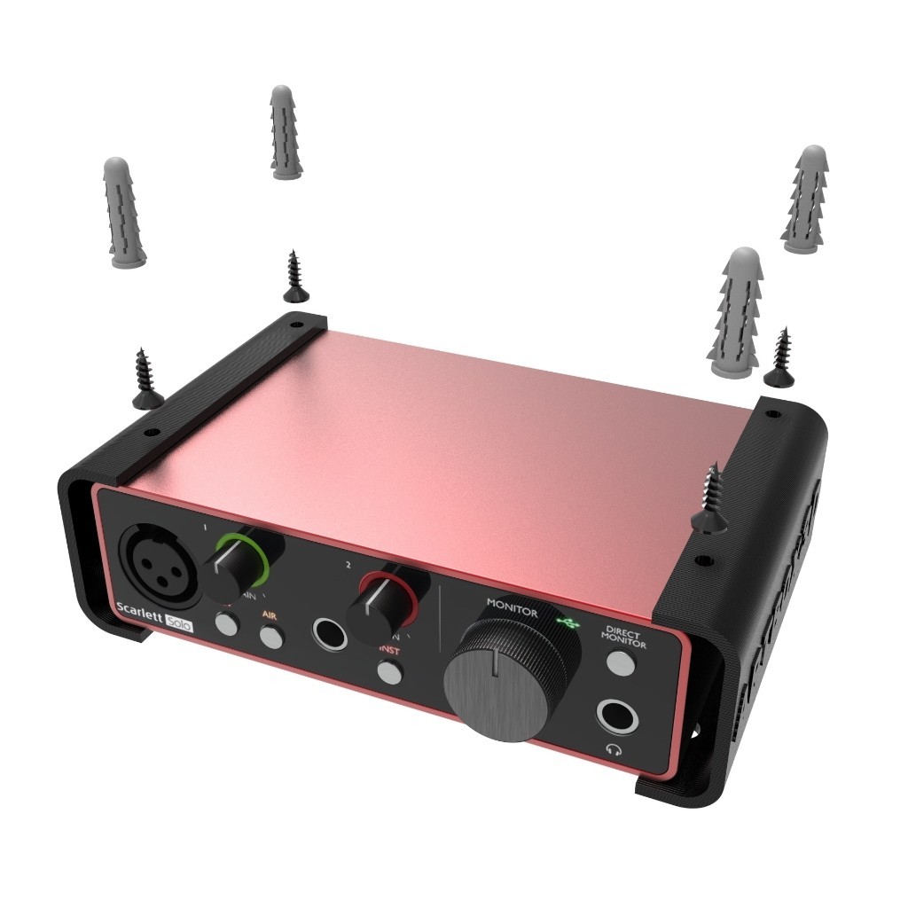 Fixação Sob Mesa para Interface de Áudio Focusrite Scarlett Solo - 3ª e 2ª Geração - ARTBOX3D