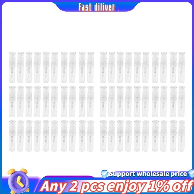 60Pcs Clear 2Ml Frasco Plástico Transparente Em Spray Perfumado Descartável De Amostra Vaz...