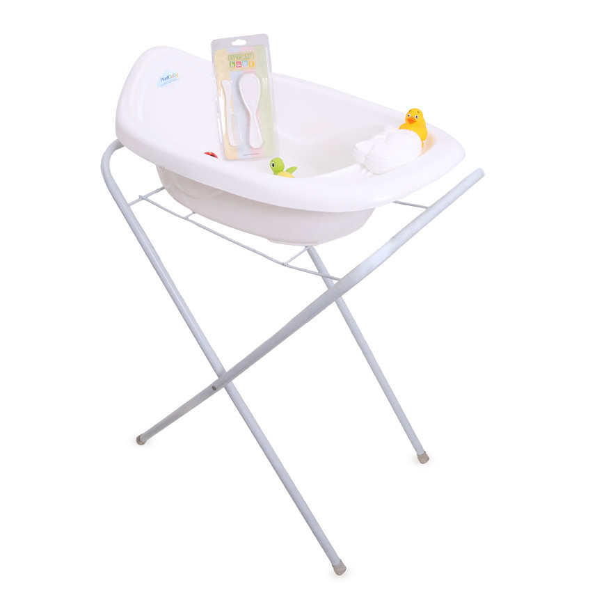 Kit Banheira de Bebê Suporte Com Acessórios 09 Peças