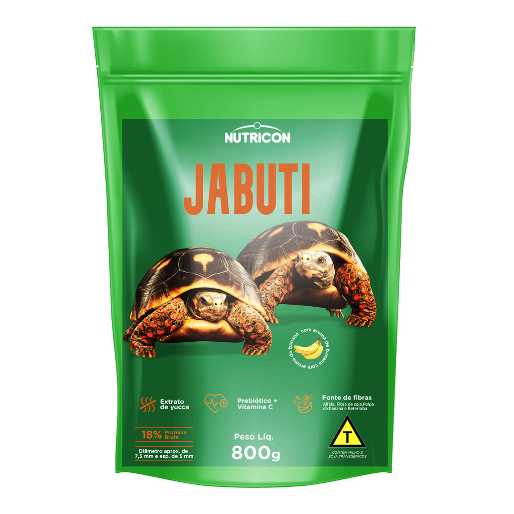 Ração Alimento P/ Tartarugas Jabuti Cágados Nutricon 800g