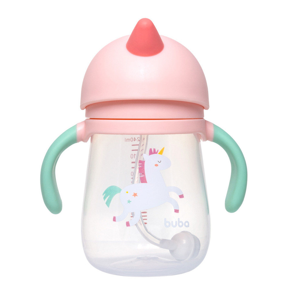 Copo Transição Unicórnio Alça Canudo Antivazamento 19708 - Buba em Oferta na Shopee