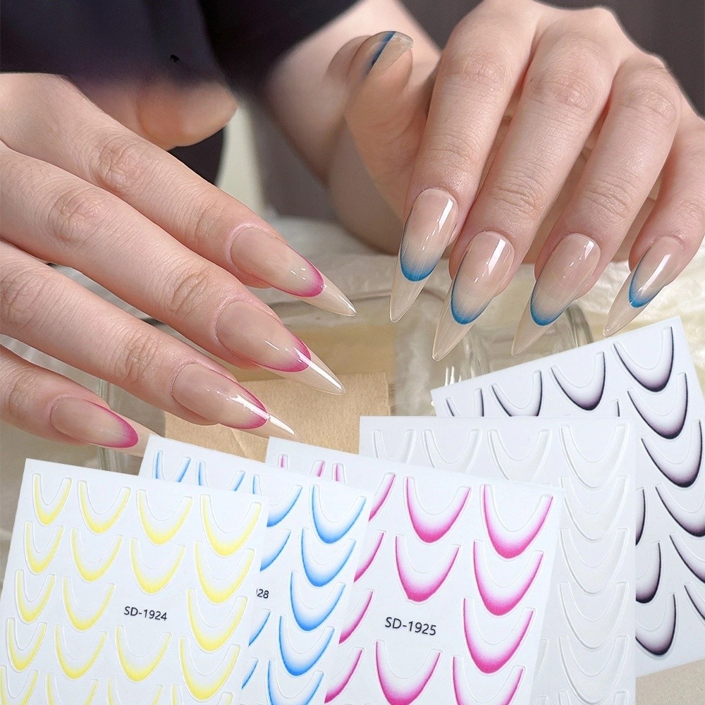 KIT 12 Adesivo para Francesinha Unhas Molde Varias Cores Facil Aplicacao Profissional Pronta Entrega