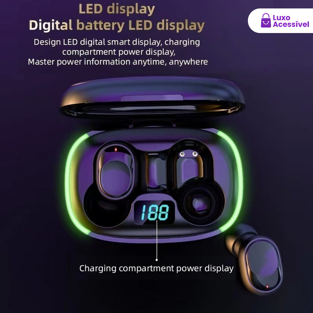 Cancelamento Sem Fio Portátil Do Ruído De HiFi Fone De Ouvido TWS Y70 De Bluetooth Com Carregamento