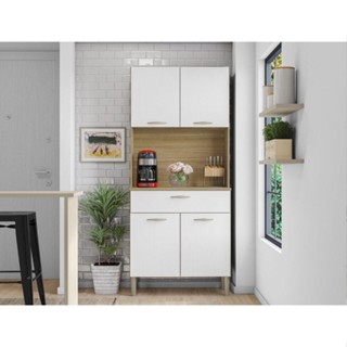 Kit Armario 4 Portas 1 Gaveta Cris Kit's Paraná Freijo Supremo em Oferta na Shopee