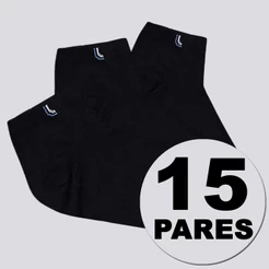 Kit Meia Lupo Walk Cano Curto 15 Pares Preta