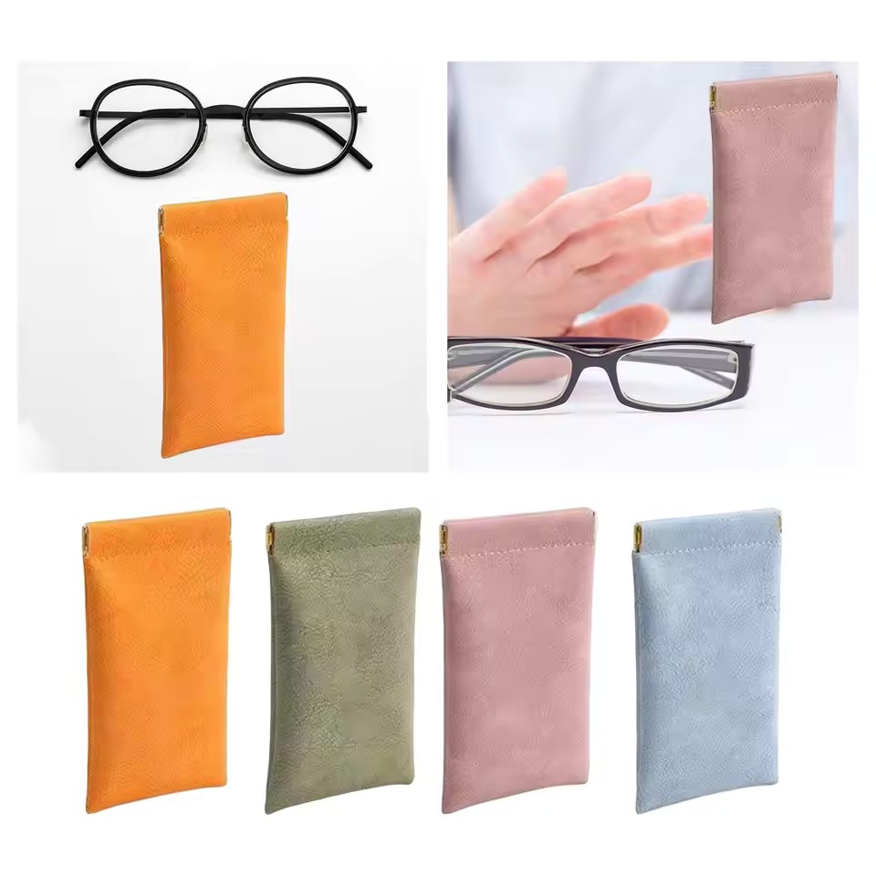 Couro PU Óculos Simples Armazenamento Sólido Bolsa De Sol Fechados Automáticos Capa De em Oferta na Shopee