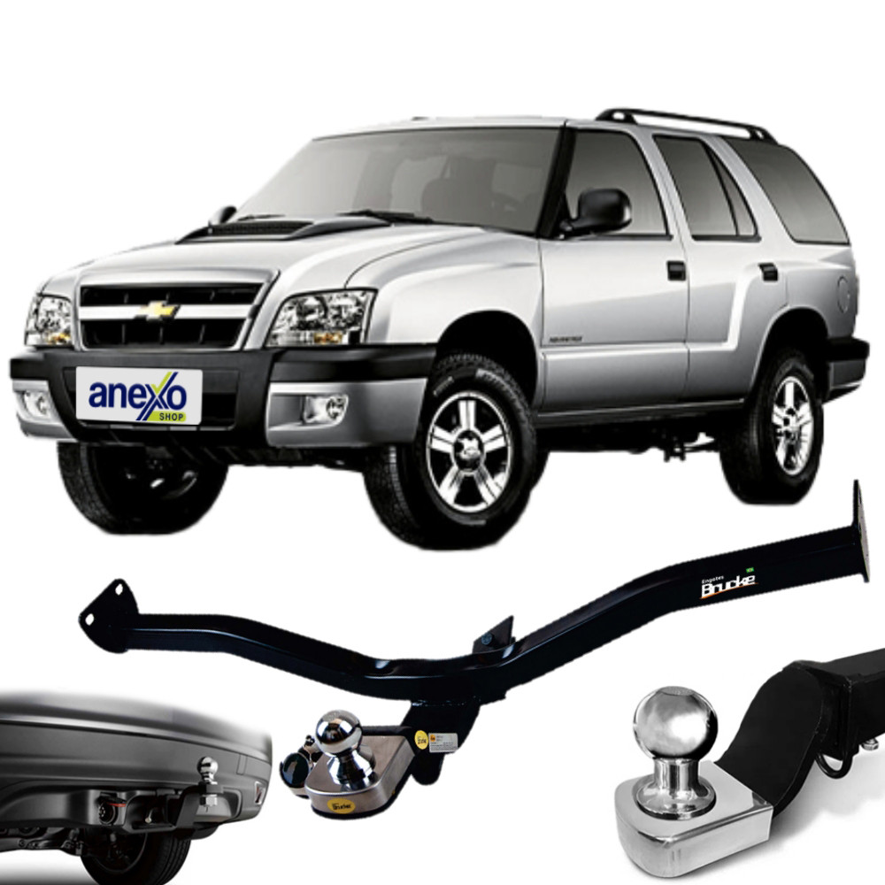 Engate Reboque Chevrolet Blazer 2001 a 2012 Brucke GM3042 Rabicho Tração 700kg Haste fixa
