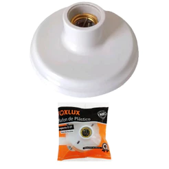Plafons de Plástico Foxlux com Bocal de Porcelana E27 | resistência e durabilidade Kit com 2