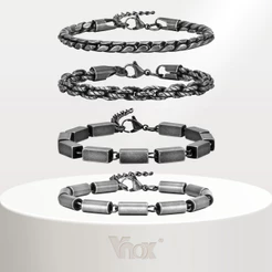 Vnox Retro Pulseira Masculina , De Corrente Punk Rock De Aço Inoxidável , Jóias De Presente Para Festa De Aniversário