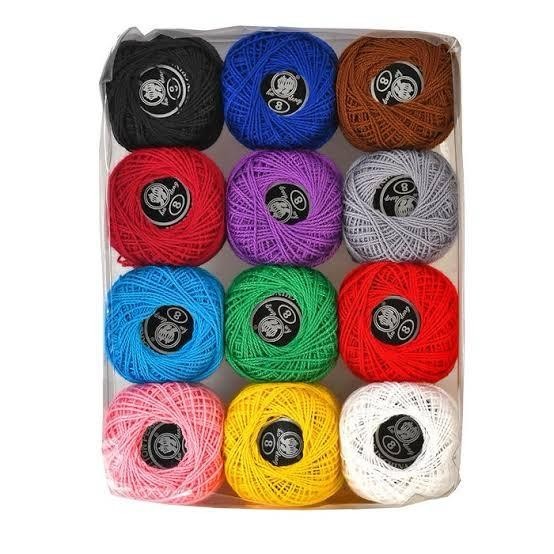 Kit De Linhas De Crochê - Barbante - C/12 Unidades - 100%Algodao em Oferta na Shopee