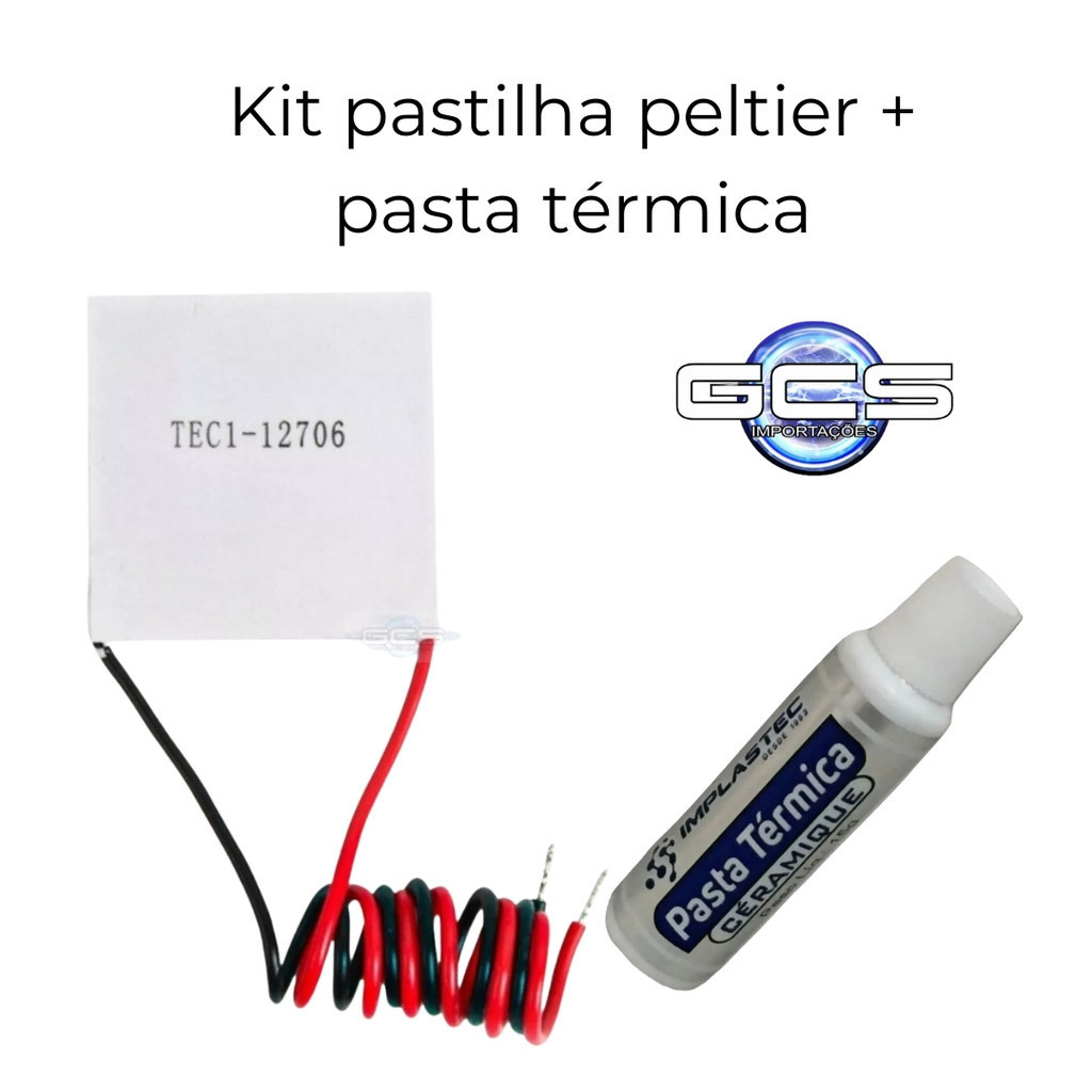 Pastilha Peltier 12V TEC1-12706 + Pasta Térmica para Purificador Electrolux em Oferta na Shopee