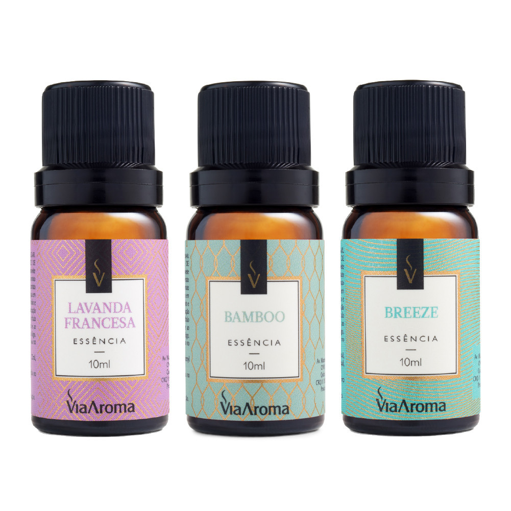 Kit 3 Essências Via Aroma para aromatizador difusor elétrico para Ambientes 10ml -  Aromat...