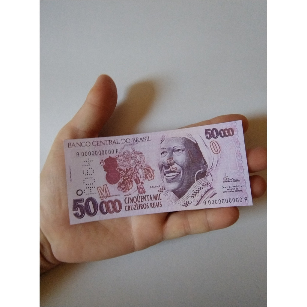 Cédula Fantasia Réplica Da Bahiana 50.000 Cruzeiros Reais