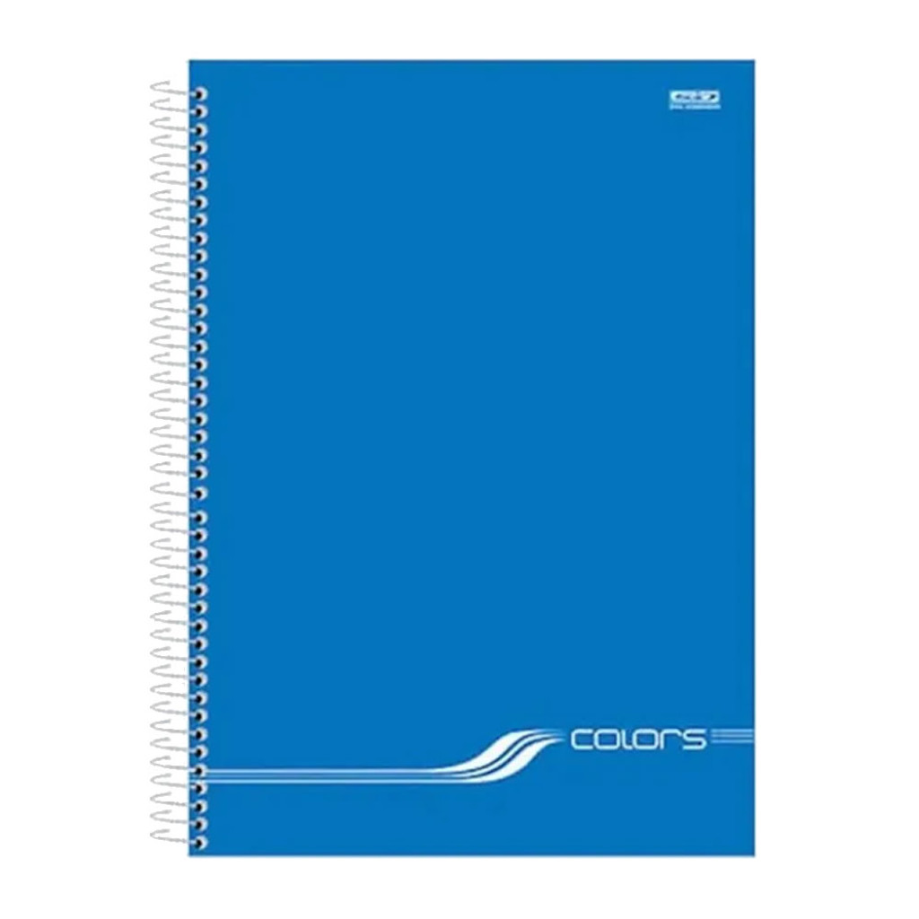 CADERNO UNIVERSITARIO 1M CD 80F  COLORS AZUL   SAO DOMINGOS   10201