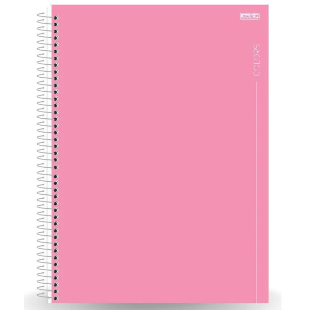 CADERNO UNIVERSITARIO 1M CD 80F  COLORS ROSA    SAO DOMINGOS   10200 em Oferta na Shopee