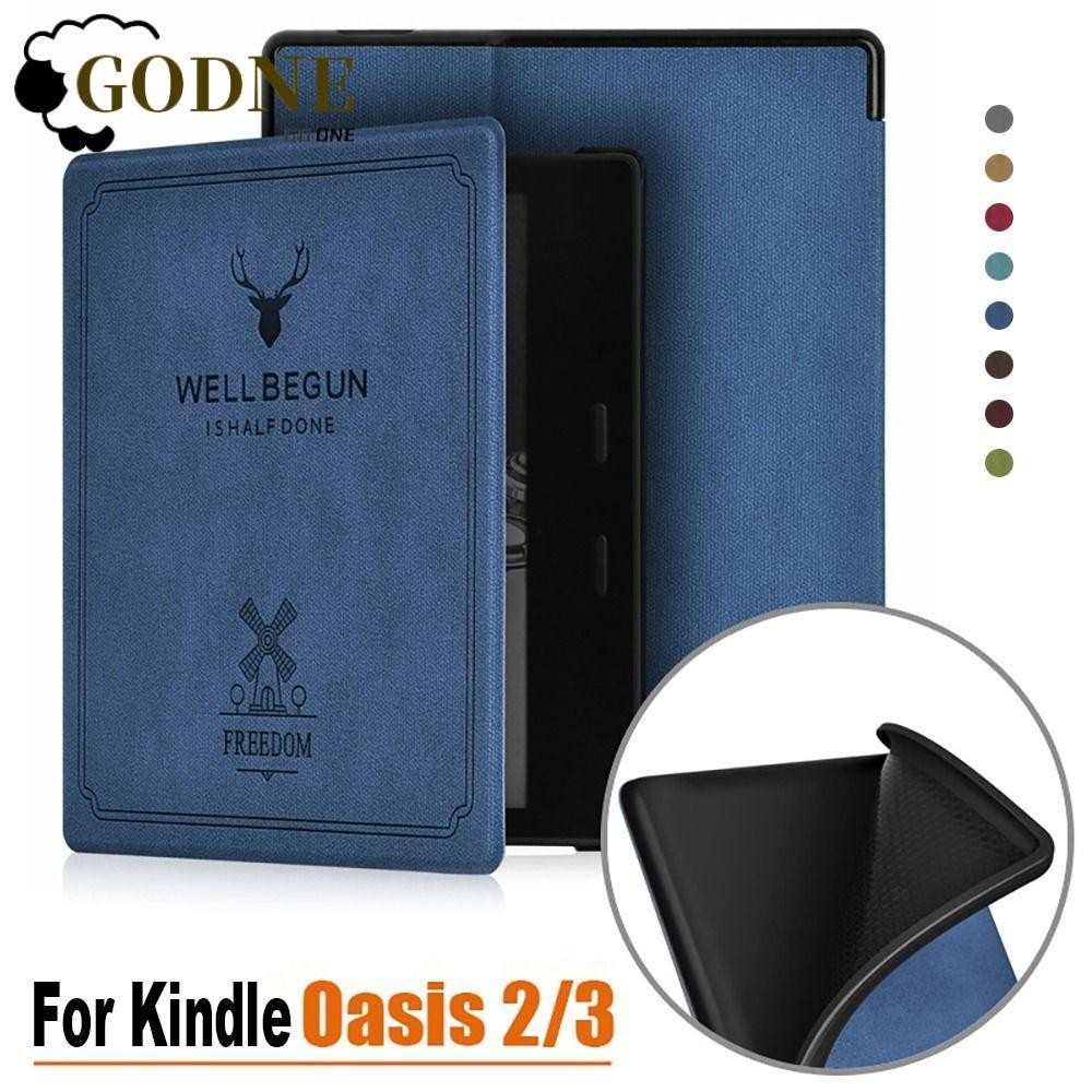 GODNESSFO Capa Inteligente , Funda 9/10a Geração 7 Polegadas eReader Folio , Elk Protetora De Couro Para Kindle Oasis 2/3 Home Office