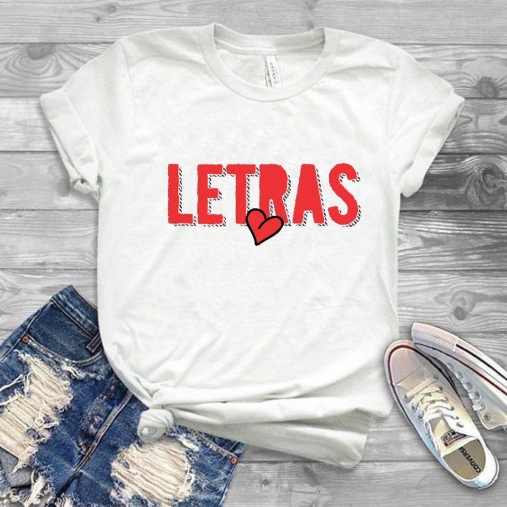 Camisa Camiseta  Letras Blusa T-shirt 628 SH. CP