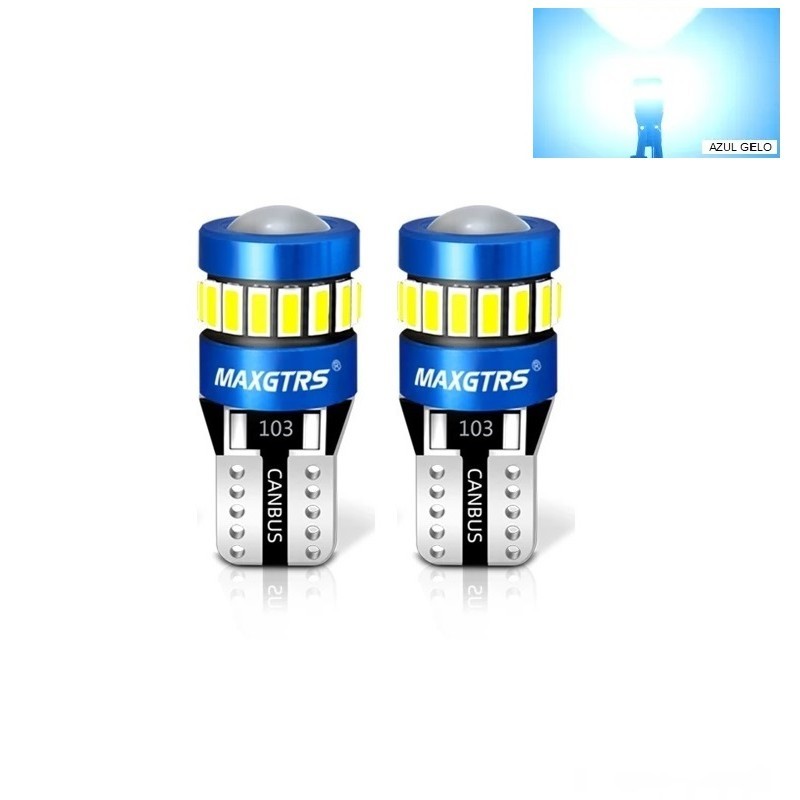 Par Lâmpada Pingo T10 MAXGTRS Super Forte 18 Led ICE Blue em Oferta na Shopee