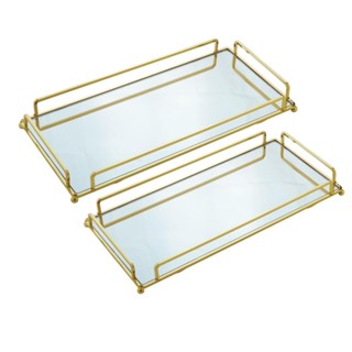 2 Bandejas Decorativas Wolff de Metal Dourada em Oferta na Shopee