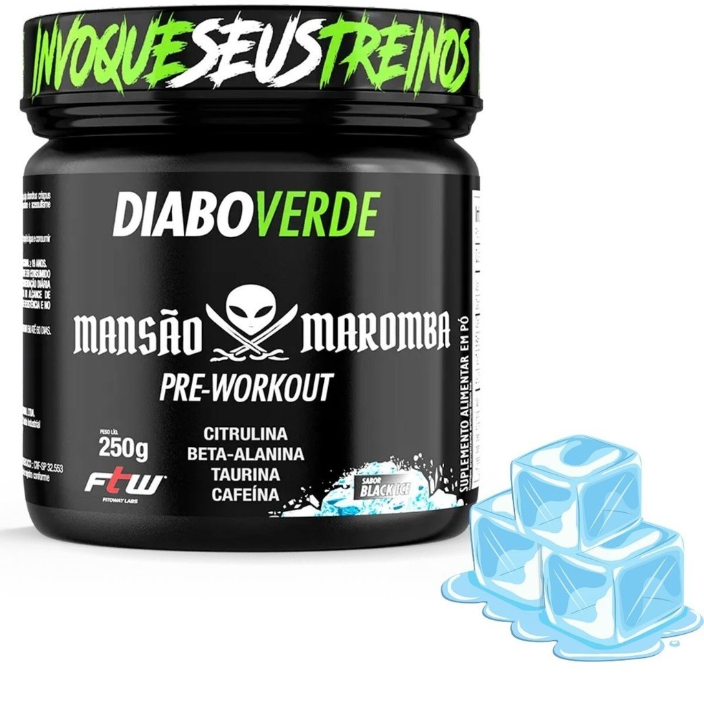 Pré treino Diabo Verde  Toguro Mansão Maromba Ftw 250g 50 Doses