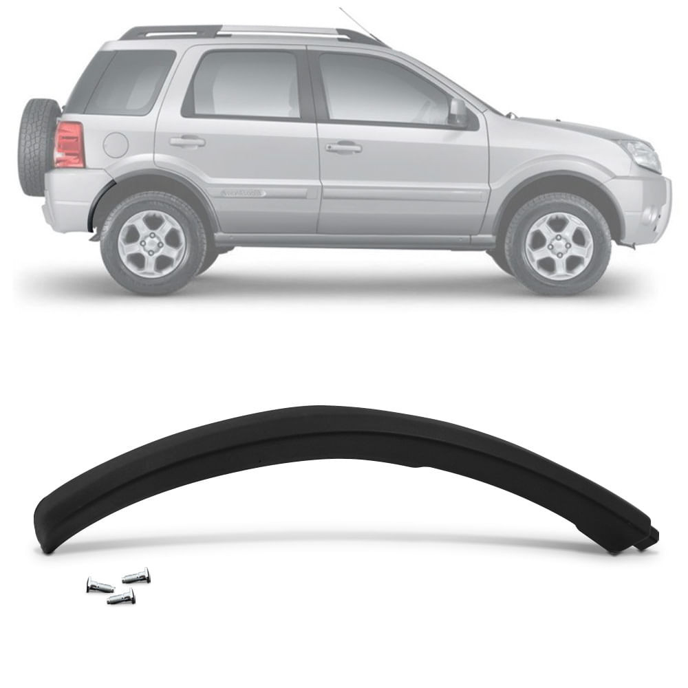 Moldura do Parachoque Traseiro Ecosport 2003 a 2012 Curta Lado Direito (Passageiro)