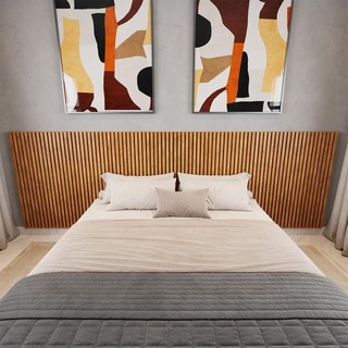 Cabeceira Para Cama Casal e Queen Ripada Quarto Manila em Oferta na Shopee