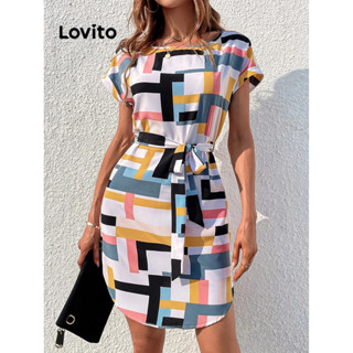 Lovito Vestido Geométrico Boho Para Mulheres LSE01066