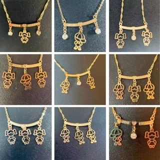 Colar Filhos Casal Menino Menina Três Quatro Filhos Filhas Meninos Meninas Folheado em Oferta na Shopee