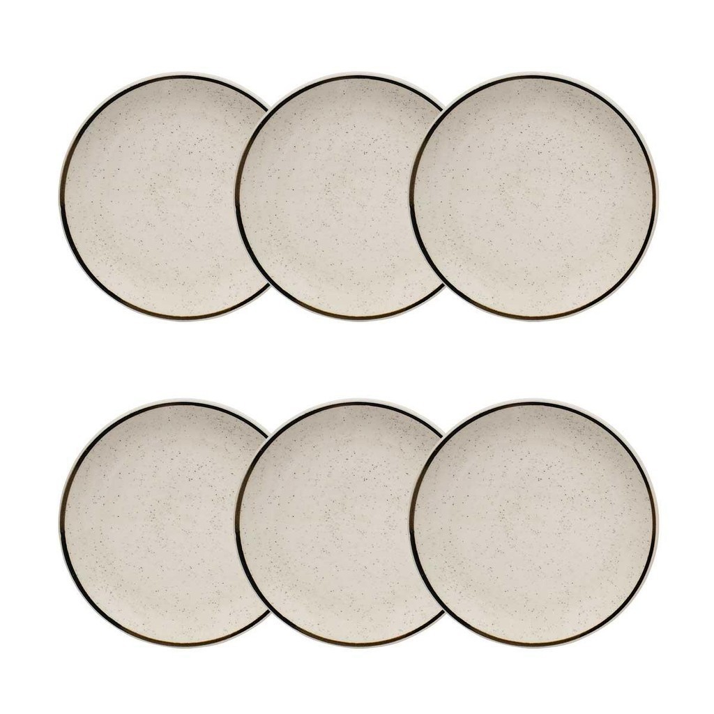 Jogo De 6 Pratos Sobremesa 20 Cm Oxford Unni Brisa em Oferta na Shopee