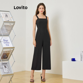 Lovito Elegante Macacão com Laço para Mulheres L77ED500