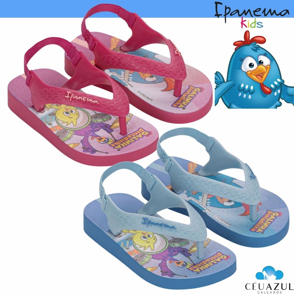 Chinelo Sandália Elástico Infantil Ipanema Galinha Pintadinha Baby kids Conforto em Oferta na Shopee