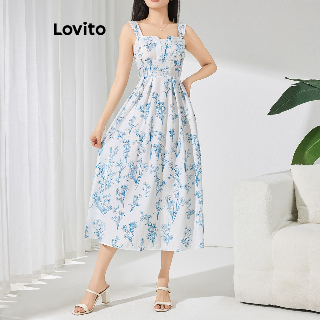 Lovito Vestido casual com estampa floral Ditsy para mulheres L116LD199 - Women Clothes
