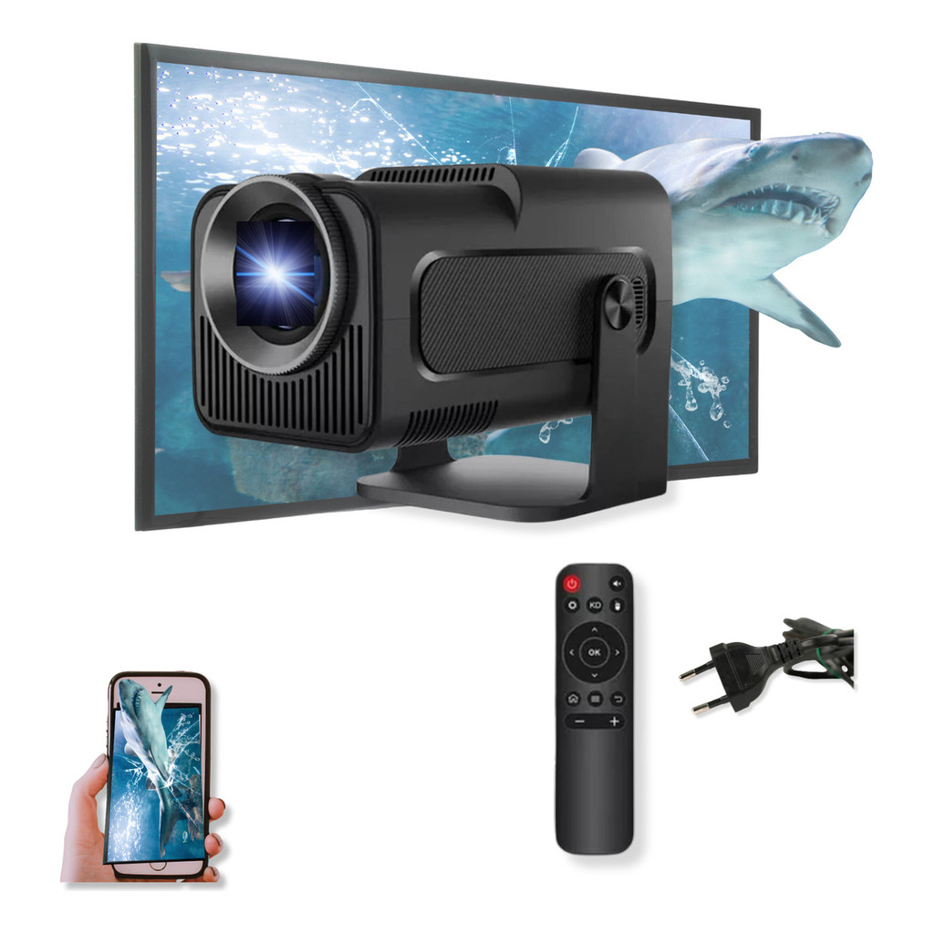 Projetor Hy 320 Full Hd 1080p Led 4k Wifi Bluetooth Portatil Android com Som Para console de gamer