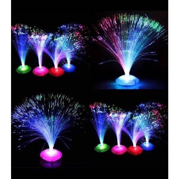 Abajur De Mesa Luminária Fibra Ótica