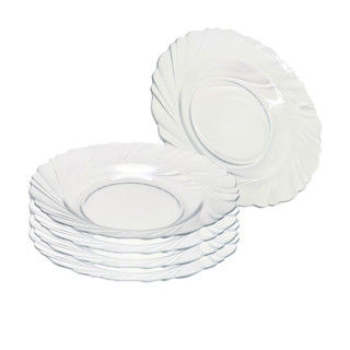 4 Pratos Vidro Liso Fundo Transparente Sopa Almoço Janta Seychelle em Oferta na Shopee