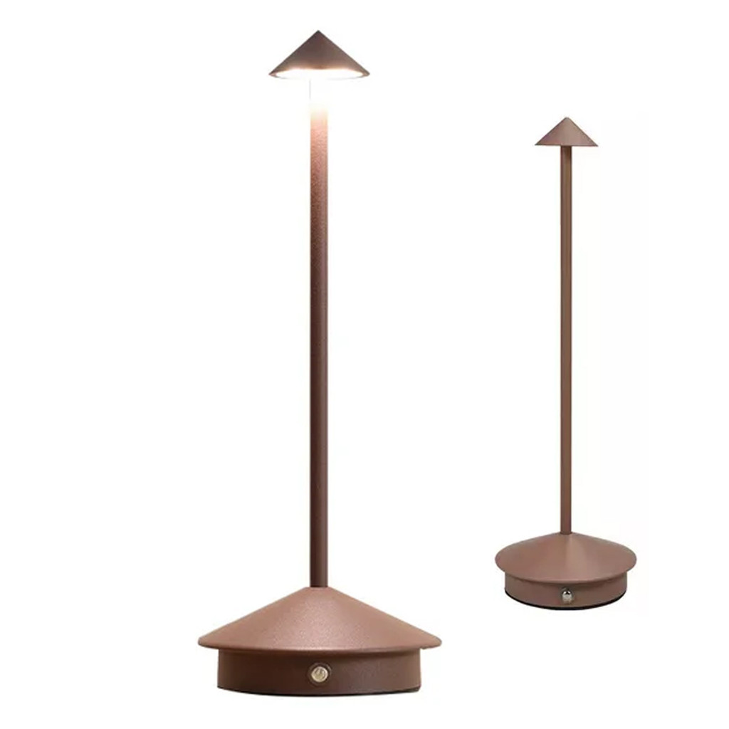 Luminaria de Mesa LED Abajur 3 Tons Controle de Intensidade Bateria Recarregavel USB Touch Estudo Cabeceira Decorativo