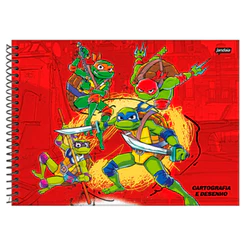 CADERNO ESPIRAL 275X200MM CD CART 80FLS TARTARUGAS NINJA 77059 25 - UNITÁRIO E SORTIDO