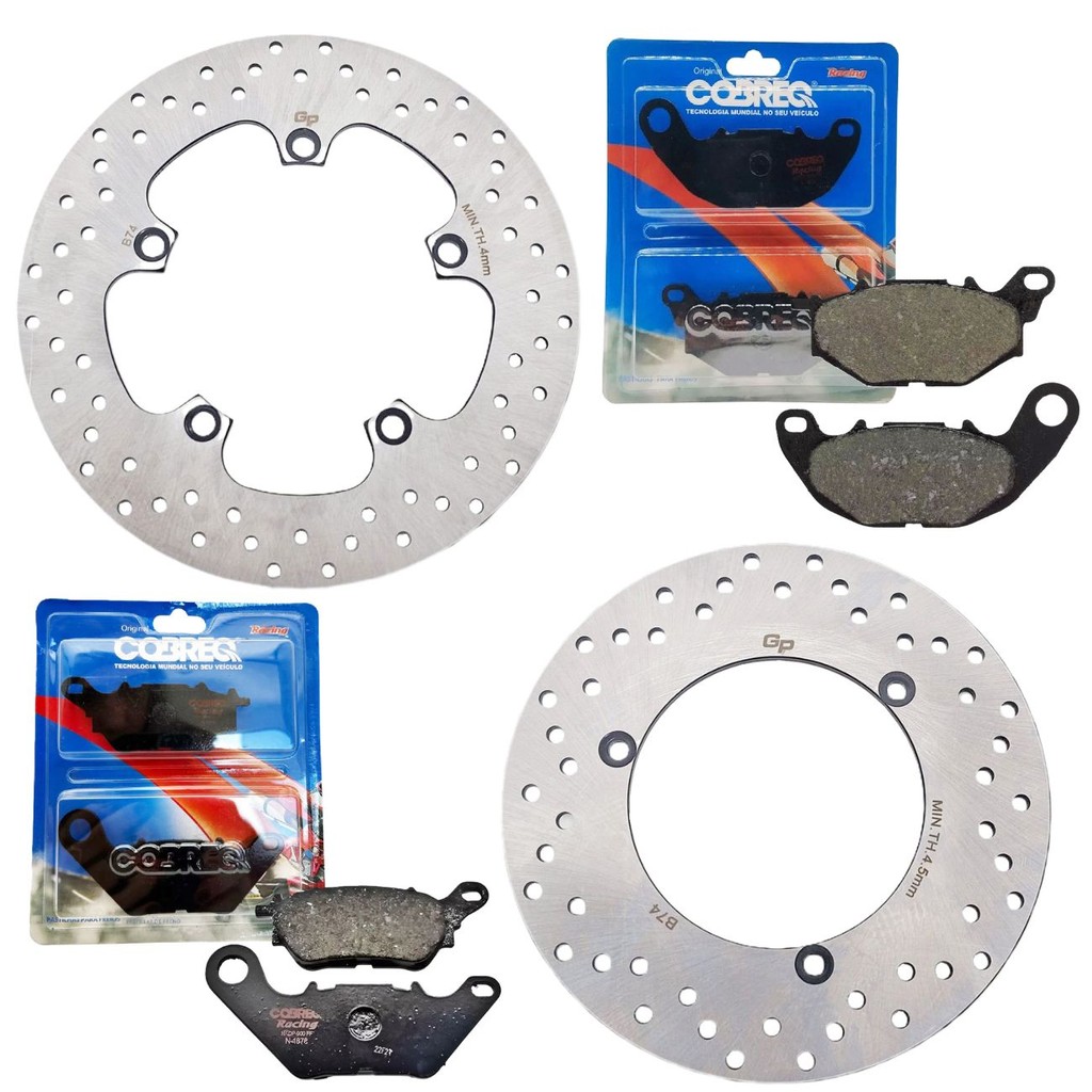 Kit Discos de Freio Xmax 250 + Pastilhas Cobreq Racing (Semimetálica)